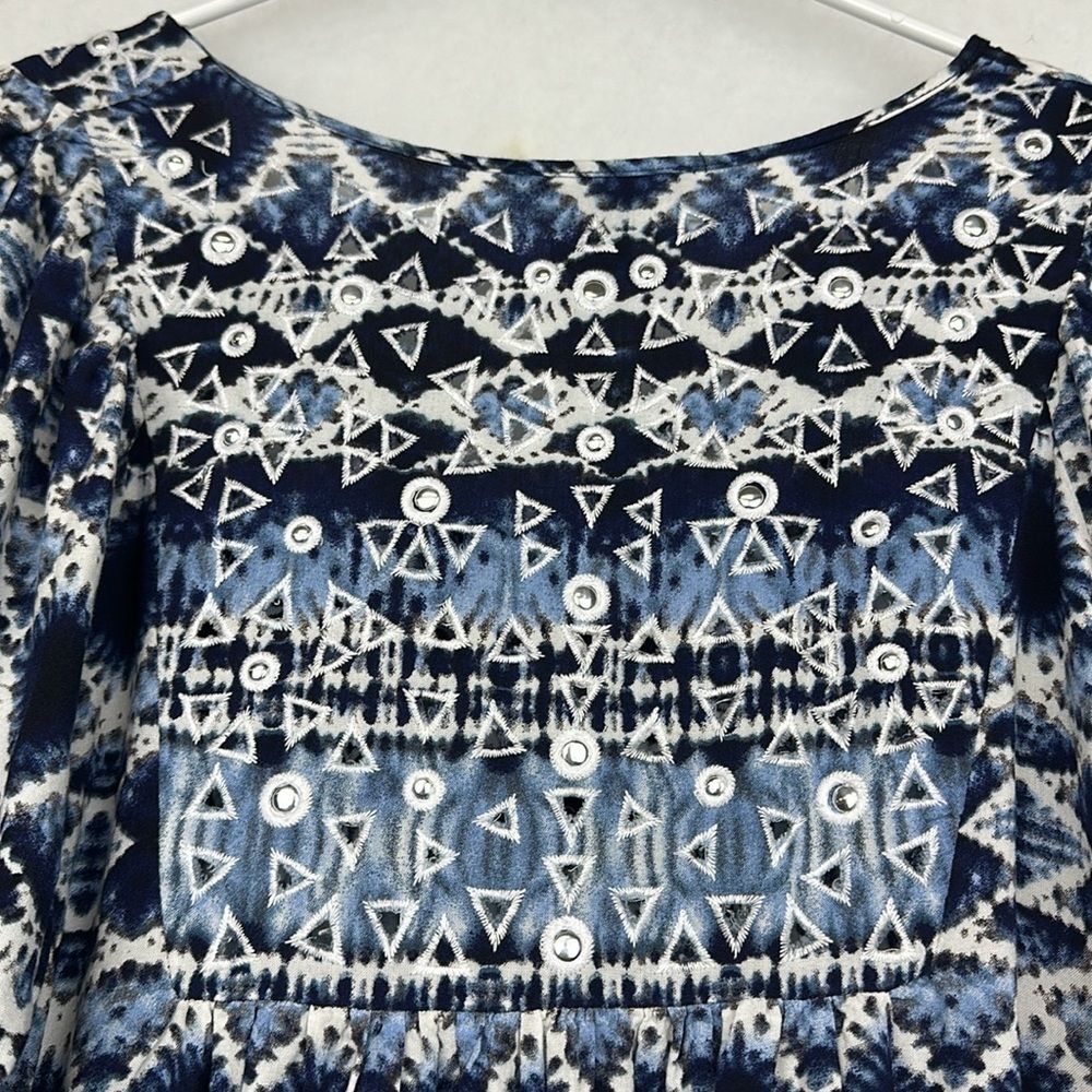 Chelsea & Theodore Boho tunic swim coverup dress 3/4 sleeves Sz Large - Picture 10 of 11